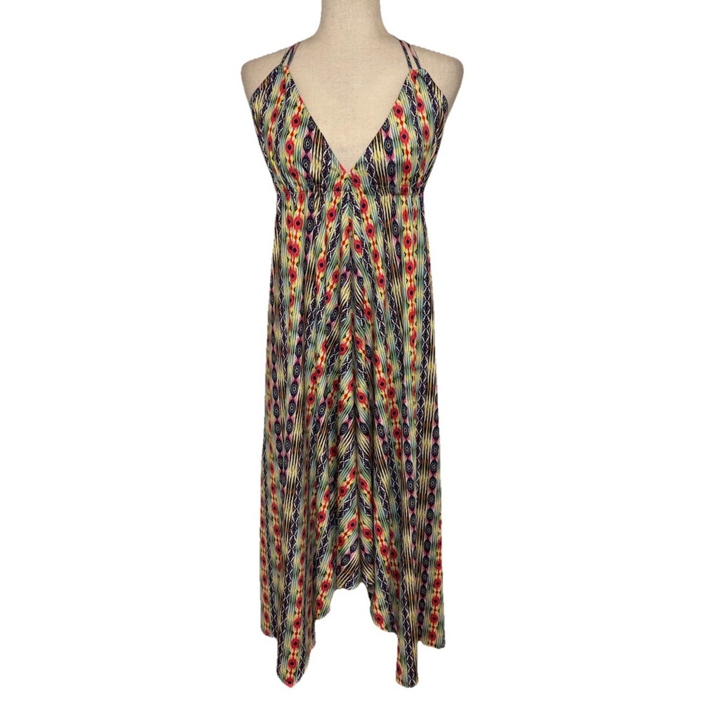 Anthropologie PilyQ PQ Nori Dress Colorful Halter Neck Asymmetric Beach One Size
